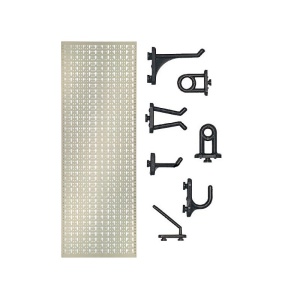 Panou perforat vertical de 500x1000 mm alb cu set 20 carlige - Img 2