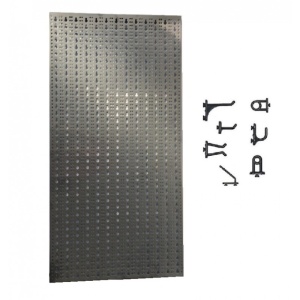 Panou perforat vertical din INOX, 1000x500mm cu set 20 carlige - Img 2