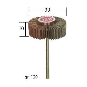 Perie abraziva cu tija, ax 3mm, 30x10mm, GR120, Proxxon 28985 - Img 2