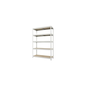Raft metalic cu 5 polițe din lemn 1200x600x1800 mm max. 250 kg/poliță, montaj rapid cu cleme, zincat