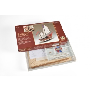 Sampang, Vas de pescuit si transport chinezesc, Navomodel Amati, Scara 1:60, Lungime 34cm