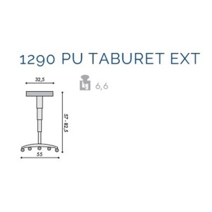 Scaun profesional 1290 Pu Taburet EXT - Img 4