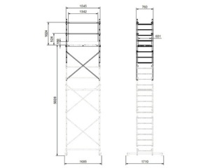 Schelă WERNER Helio modul C din aluminiu - Img 2