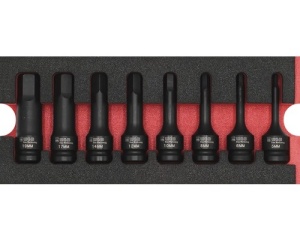 Set capete chei hexagonale interior 1/2" WGB 268x38x114 mm, inserție pentru sertare, 10 piese