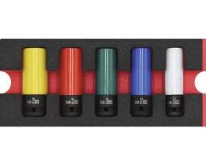 Set capete chei tubulare de forta 1/2", 5 piese, insertie pentru sertar