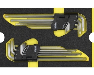 Set chei hexagonale lungi, 18 piese, insertie pentru sertar
