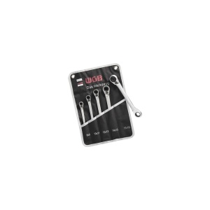 Set chei inelare duble cu clichet reversibil WGB 8-19 mm, 5 piese, crom-vanadiu, Ius Brasov