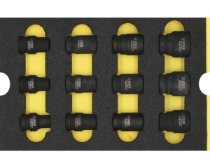 Set chei tubulare cu impact 1/2" WGB 268x38x171 mm, inserție pentru sertare, 12 piese