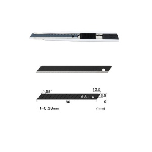 Set Cutter / cutit utilitar mic serie BLACK & WHITE -NT Cutter - 9mm + 10 lame de schimb