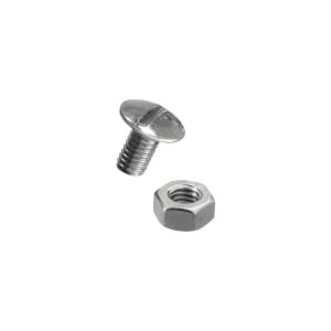 Set suruburi metrice cu cap bombat si piulite Schulte Vario 6 x 10 mm, otel zincat, 50 bucati - Img 1