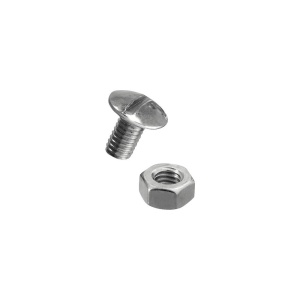 Șuruburi metrice cu cap bombat și piuliță 6x10 mm oțel zincat, pachet 50 bucăți