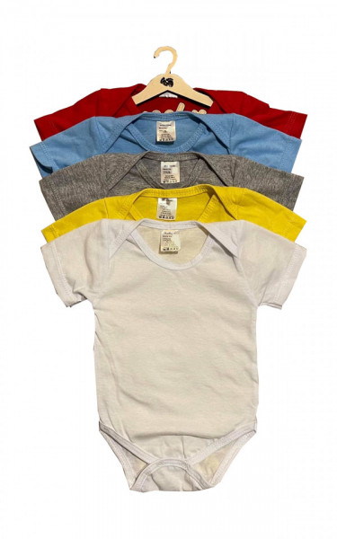 Set 5 body-uri din bumbac cu maneca scurta color mix 2 Drool