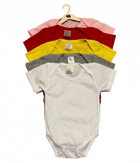 Set 5 body-uri din bumbac cu maneca scurta color mix 1 Drool