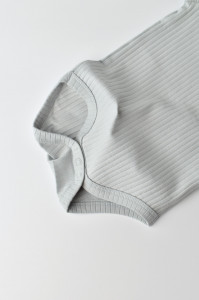 Body Bebe Unisex cu maneca lunga din 95% bumbac organic cu 5% elastan - Gri, BabyCosy - Img 4