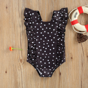 Costum de baie cu bulinute alb/negru Drool - Img 3