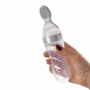 Lingurita cu rezervor pentru bebelusi, BabyJem, cu capac protectie, 90 ml
