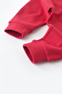 Pantaloni Bebe Unisex din bumbac organic Rosu BabyCosy - Img 3