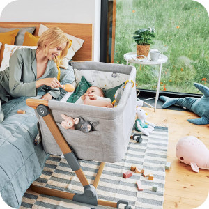 Patut 3 in 1 co-sleeping Skiddou Natt, Normandic Dream, Gri deschis - Img 3