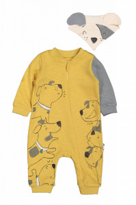 Salopeta cu baveta pentru bebelusi Dogs, Tongs baby - Img 3