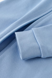 Salopeta cu fermoar cu maneca lunga si pantaloni lungi - 100%bumbac organic - Bleu, BabyCosy - Img 6