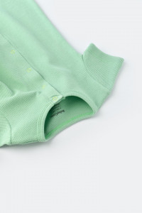 Salopeta cu pantaloni scurti - 100% bumbac organic - Mint, BabyCosy - Img 3