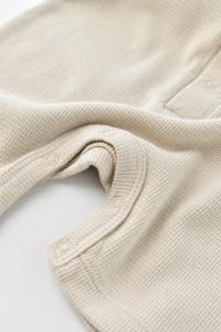 Salopeta cu pantaloni scurti - 100% bumbac organic - Stone, BabyCosy - Img 8