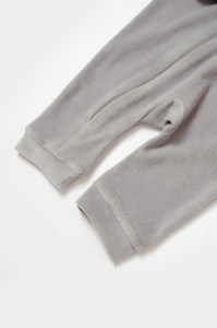 Salopeta Elefant cu maneca lunga din 80%bumbac organic si 20% poliester - Gri, BabyCosy