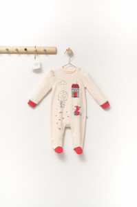 Salopeta eleganta Scufita rosie pentru bebelusi, Tongs baby - Img 2