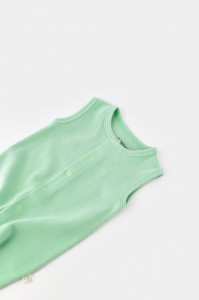 Salopeta fara maneci si pantaloni scurti - 100% bumbac organic - Mint, BabyCosy - Img 9