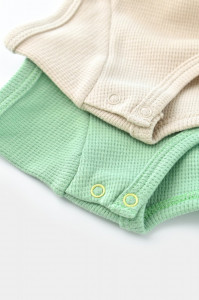Set 2 body-uri bebe unisex -100% bumbac organic - Mint/Stone, BabyCosy - Img 7