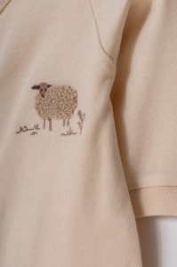 Set 2 salopete lungi, Lamb, BabyCosy, 100% bumbac organic - Img 5