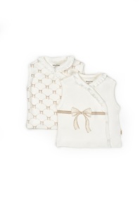 Set 2 vestute pentru bebelusi, stone, BabyCosy Organic Wear - Img 2