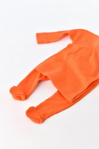 Set 4 piese: bluza, pantaloni, caciulita si manusi din bumbac organic si modal - Rodie, BabyCosy - Img 4