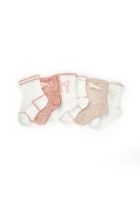 Set 6 perechi ciorapi nou-născut, powder, BabyCosy - Img 3