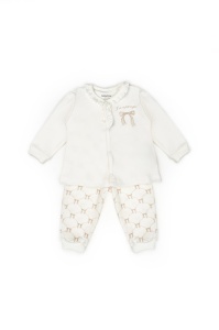 Set bluză și pantalon, Bow, BabyCosy, 100%bumbac organic, Stone - Img 10