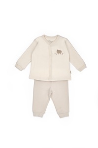 Set bluzita cu capse si pantalon, Lamb, BabyCosy, 100%bumbac organic - Img 2