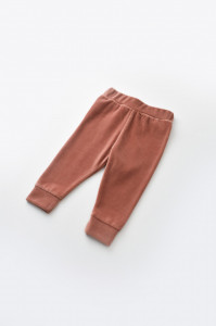 Set Curcubeu cu bluzita cu maneca lunga si pantaloni lungi din 80%bumbac organic si 20% poliester - Caramiziu, BabyCosy - Img 6