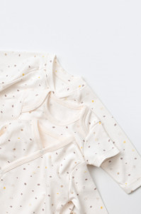 Set de 10 piese pentru nou nascut - 100% bumbac organic - Ecru cu buline, BabyCosy - Img 8