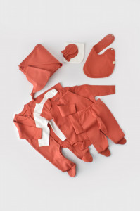 Set de 10 piese pentru nou nascut - 100% bumbac organic - Scortisoara, BabyCosy - Img 4