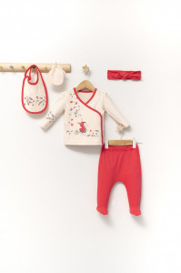 Set de 5 piese pentru nou nascut Scufita rosie, Tongs baby - Img 2