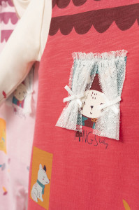Set salopeta cu bluzita Scufita rosie pentru bebelusi, Tongs baby - Img 3