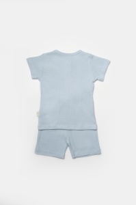 Set tricou cu pantaloni Bamboo, blue, BabyCosy, 50%bumbac+50% bambus