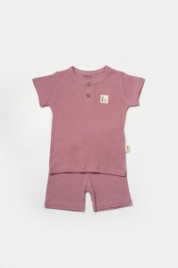 Set tricou cu pantaloni Bamboo, roz, BabyCosy, 50%bumbac+50% bambus