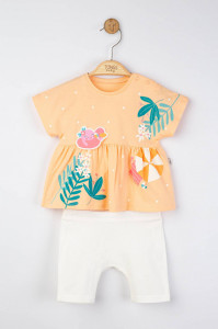 Set tricou de vara cu pantalonasi pentru fetite, Tongs baby - Img 3