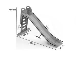 Tobogan pentru copii, 243 cm gri/turcoaz - Img 2