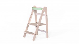 Turn de invatare pliabil MamaToyz Learning Tower din lemn, Verde - Img 2