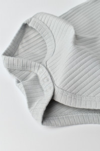 Body Bebe Unisex cu maneca lunga din 95% bumbac organic cu 5% elastan - Gri, BabyCosy - Img 5