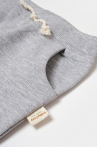 Pantaloni lungi, Two thread, 100%bumbac organic - Gri, BabyCosy
