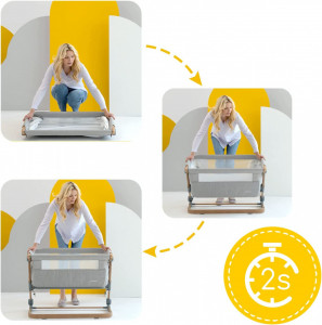 Patut 3 in 1 co-sleeping Skiddou Natt, Normandic Dream, Gri deschis - Img 4