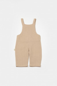 Salopeta cu bretele si buzunar, 100% bumbac - Apricot, BabyCosy